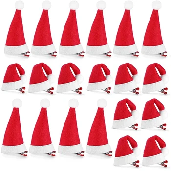 1/10шт Мини-красная Рождественская шляпа, заколки для волос, милая плюшевая трехмерная заколка для волос, украшение для детских рождественских фотографий, головные уборы