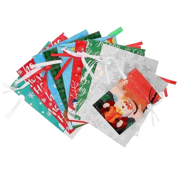 1 комплект сумки на шнурке Подарочная упаковка Сумка Рождественская тематика Сумка на шнурке для ювелирных изделий