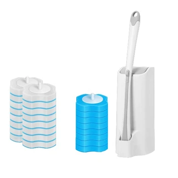 1 комплект чистящих средств для ручек туалетной щетки Щетка для унитаза с 24 насадками для заправки унитаза Одноразовая щетка для унитаза