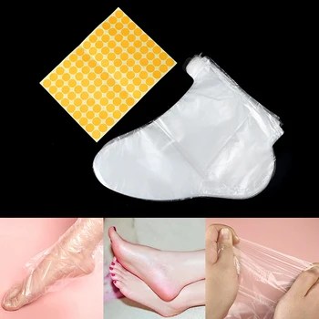 100 шт./компл. прозрачный пластиковый одноразовый вкладыш для ванночки для педикюра, покрытие для спа-воска, сумка-носок