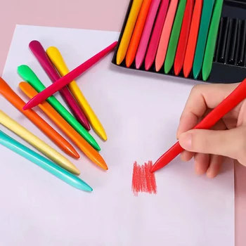 12 шт./компл. Модные треугольные карандаши 12 цветов, безопасный нетоксичный треугольный стираемый цветной карандаш для студентов, детей, детей