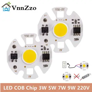 220 В Мини-COB светодиодные матричные бусины 3 Вт-12 Вт, микросхема Y32, драйвер для прожектора и прожектора не требуется