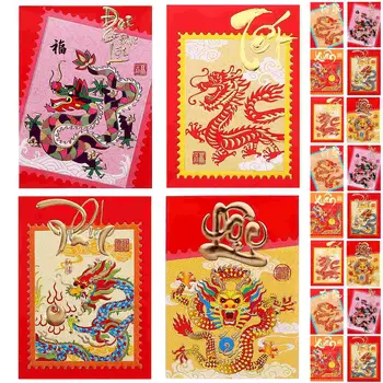 30шт красных конвертов Год дракона, конверты с деньгами, китайские новогодние красные конверты