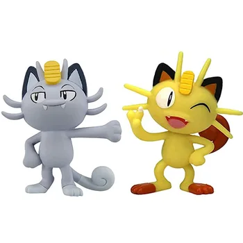4 см Meowth Фигурка Покемона Куклы Игрушки Коллекция аниме-фигурок Pokemon Battle Meowth