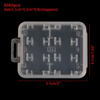 5 упаковок прозрачных пластиковых карт памяти SD / SDHC / SDXC для футляра Держатель для карты памяти (только для футляра) QXNE