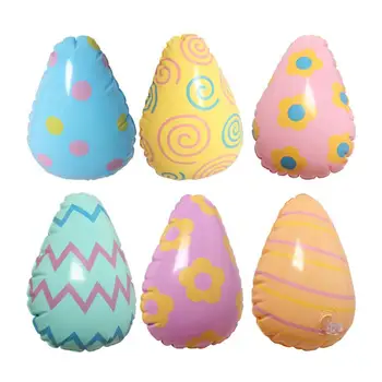 6шт Пасхальных надувных яиц, Воздушных шаров, Пасхальных шаров, набора украшений для дома с рисунком Каваи, яиц, Украшений на День Счастливой Пасхи