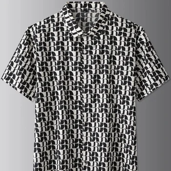 7XL Летняя Мужская рубашка из 100% хлопка с короткими рукавами и цветочным рисунком Очень большого размера, свободная повседневная мужская модная мужская рубашка FCY