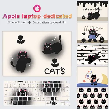 DIY Чехол Для Ноутбука Black Cat Водонепроницаемый Чехол-клавиатура с Жестким Корпусом Для Macbook Air 13 A1466 A2337 Pro A2681 A2485 A2941 Case