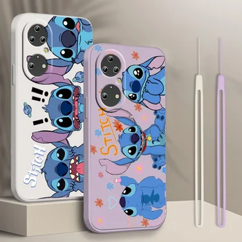 Disney Stitch Cute для Huawei Y90 Y61 P50 P40 P30 P20 10 P Smart Z Pro Lite Plus 2021, чехол для телефона с жидкой веревкой