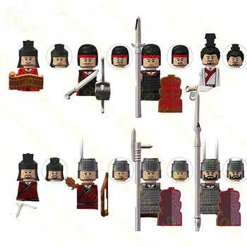 KT1092 Строительный блок Фигурка солдата Империи Династии Хань, шлем, мини-кирпичи, совместимые с броней Игрушки для детского подарка