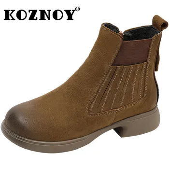 Koznoy/ ботильоны из коровьей замши 3 см из натуральной кожи; сезон Весна-осень; ботинки 