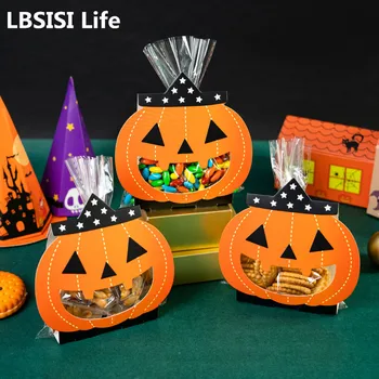 LBSISI Life 40 шт. Подарочные пакеты с украшением в виде тыквы для конфет, печенья, Нуги, шоколада, сувениров для вечеринки на Хэллоуин