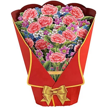 -Up Bouquet, -Up Бумажный Букет цветов, Поздравительная открытка, Женская Пасхальная подарочная открытка на День Матери, Галстук-бабочка