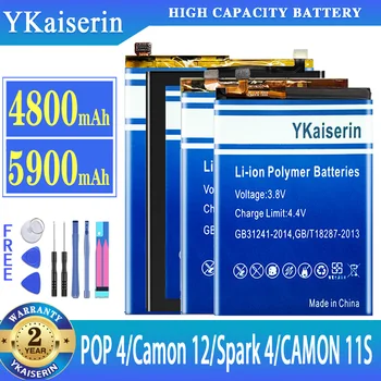 YKaiserin Аккумулятор для мобильного телефона TECNO POP 4 POP4/Camon 12 Camon12 CC7 Spark 4 Spark4 KC2/CAMON 11S/Infinix BL-43BX Batterij