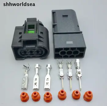 shhworldsea 5/30/100 комплектов 3-контактный Автоматический электрический разъем 3,5 мм, штекер датчика ABS 3,5 мм для BMW 09-4413-91/09441391/09 4413 91