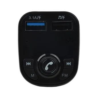 Автомобильный Bluetooth 5.0 FM-Передатчик Беспроводной Аудиоприемник Громкой Связи Автомобильный MP3-Плеер 2-USB Быстрое Зарядное Устройство Адаптер Автомобильные Запчасти