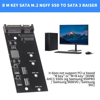 Адаптер SSD SATA M.2 NGFF на Sata 3 Raiser Стабильная высокоскоростная плата расширения конвертера M.2 на SATA