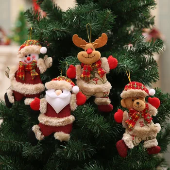 Аксессуары для Рождественской елки, Рождественская Кукла, Танцующий Старый Снеговик, Олень, Медведь, Ткань, Даже Маленький Кулон, Подарок