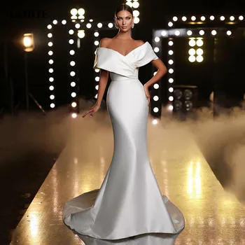 Атласные свадебные платья LORIE Mermaid с открытыми плечами, платье невесты, Элегантные свадебные платья в пол 2023 года