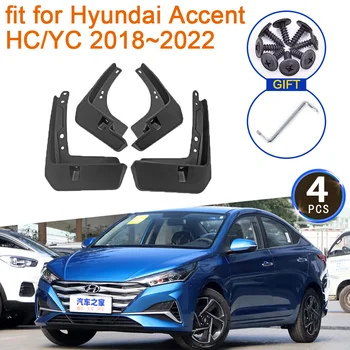 Брызговики для Hyundai Accent HC YC 2018 ~ 2022 Аксессуары 2019 2020 2021 Брызговики Передних Задних Колес Брызговики на Крыло Брызговик