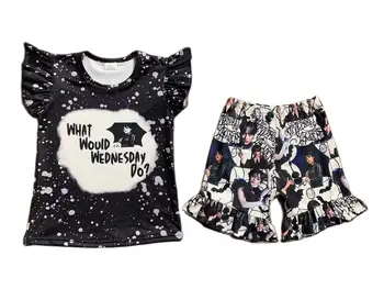Бутик детской одежды для среды с короткими рукавами для девочек с героями мультфильмов, Шорты, юбка, комплекты из 2 предметов