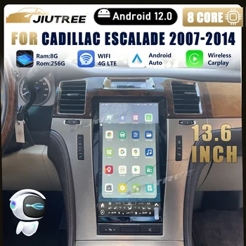 Вертикальный экран 256G Android 12 Tesla для Cadillac Escalade 2007 2008-2014 Автомобильный радиоприемник GPS Carplay Navi Стерео мультимедийный плеер