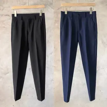 Весенне-осенние мужские брюки 2022, однотонные прямые Свободные брюки, мужские универсальные брюки Nine Points, костюмные брюки в корейском стиле Z268