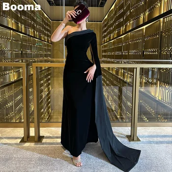 Вечерние платья Booma Black Mermaid для женщин, накидка на одно плечо, платье для официальных мероприятий длиной до щиколоток, платье для выпускного вечера, Саудовская Аравия