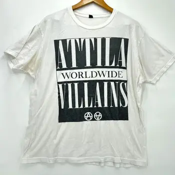 Винтажная мужская футболка Attila- Worldwide Villains Black Box Word, размер футболки XL