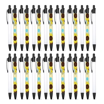Выдвижная шариковая ручка с термоусадочной пленкой, сублимационные ручки Пустая шариковая ручка с теплопередачей для полной печати Ручки Челнока