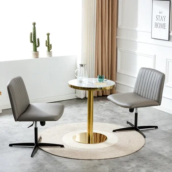 Высококачественный материал Pu. Домашний компьютерный стул, офисный стул, регулируемый на 360 ° поворотный стул с подушкой, с черной ножкой, вращающийся стул, Марка