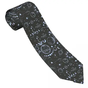 Галстук с рисунком синих планет, звезды, природа, милые галстуки для отдыха, Забавный галстук для мужчин, женщин, графический воротник, идея подарка для галстука