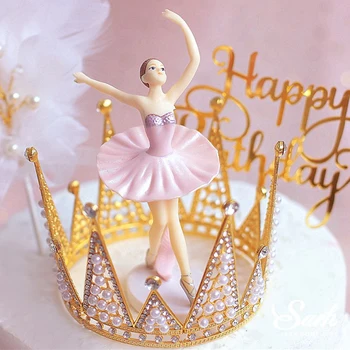 Горячие девушки из балета, топпер для торта, танцующая девушка, кукольный декор, декор для свадебного торта на День рождения, 1-я услуга для девочки, декор для вечеринки с Днем рождения