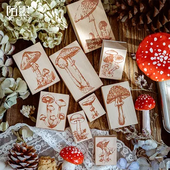 Декоративная марка серии Cute Mushroom Collection Деревянные резиновые штампы для канцелярских принадлежностей для скрапбукинга DIY Craft Стандартный штамп