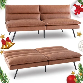 Диван-футон, многофункциональный дизайнерский диван-футон из пены с эффектом памяти с регулируемой спинкой, раскладной диван-кровать из искусственной кожи