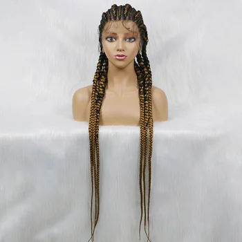 Длинные кружевные 38-дюймовые парики в клетку с детскими волосами, синтетические кружевные фронтальные парики, Новые для чернокожих женщин