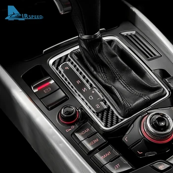 Для Audi A4 A5 Q5 2009 2010 2011 2012 2013 2014 2015 2016, Наклейка на панель переключения передач из настоящего углеродного волокна, отделка Автоаксессуарами