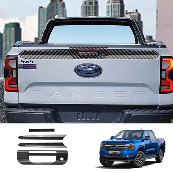 Для Ford Ranger 4X4 2023 2024 Черный Цвет Углеродного Волокна Ручка Двери Заднего Багажника Автомобиля Отделка Крышки Чаши Стайлинг Внешние Аксессуары