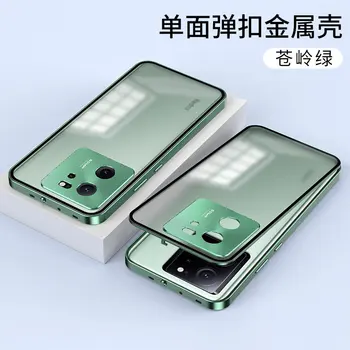 Для Xiaomi Poco F5 Pro F5Pro 5G Чехол Магнитный Металлический Бампер с Задней Прозрачной Матовой Твердой Крышкой Противоударный Чехол для Телефона Poco F5Pro