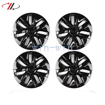 Для чехлов для колес Tesla Model Y, 19-дюймовых колпаков для индукционных колес 2019-2024, ярко-черная крышка ступицы для 19-дюймовых колпаков, 4 шт.