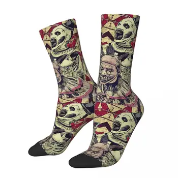 Забавные счастливые мужские компрессионные носки The Clowns Slasher Big Mouth Smile, винтажные носки Harajuku Terrifier в стиле хип-хоп, повседневные носки для экипажа