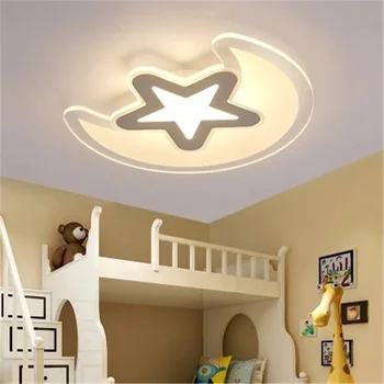Звездный месяц Современная светодиодная люстра освещает светильник для детской комнаты в стиле детской комнаты в стиле деко Настенные люстры