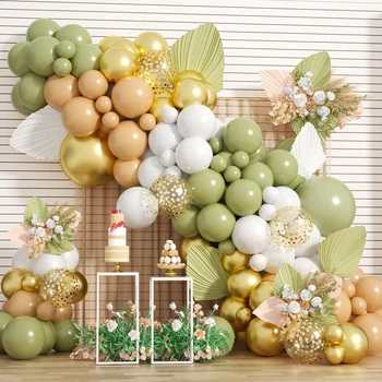 Зеленые воздушные шары цвета авокадо, Гирлянда, Арка, Декор для свадьбы, Дня рождения, Детские Принадлежности для Дня рождения, Латексный Баллон, Детский душ