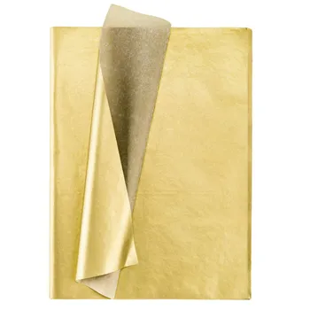 Золотая папиросная бумага, 100 листов металлизированной подарочной упаковки для украшения Дня рождения, юбилея, Дня Святого Валентина