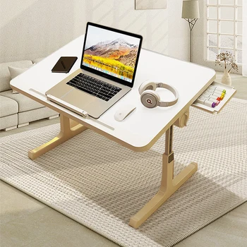 Компьютерный Стол Для Кровати Складной Стол для Ноутбука с Выдвижным Ящиком Регулируемая Высота Мебель Для Домашнего Офиса 60x40cm Грузоподъемность 40 кг HY
