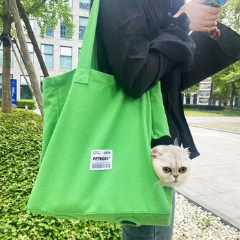Кошачья сумка для исходящих рюкзак для домашних собак сумка холст большой емкости дышащий портативный котенок выйти сумка через плечо зоотовары