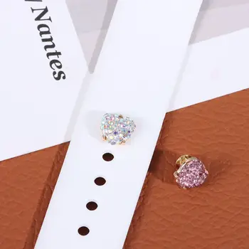 Металлические подвески, Декоративное кольцо для ремешка Apple Watch, Бриллиантовое украшение, смарт-часы, силиконовый ремешок, Аксессуары для браслета iwatch