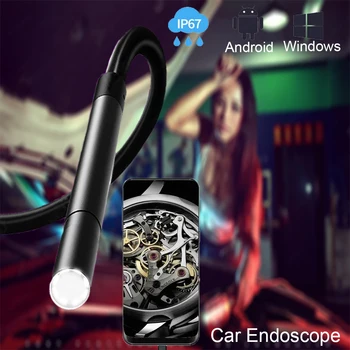 Мини-камера-эндоскоп Android USB C с объективом 5,6 мм, светодиодная подсветка для осмотра труб, эндоскоп для канатной дороги Snake