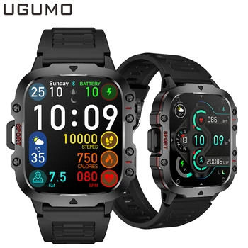 Мужские умные часы UGUMO 2024 3ATM водонепроницаемые для плавания Совершения телефонных звонков и ответа на них Обои для набора номера SOS