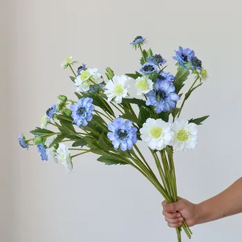 Новые 3 головки Ветка василька гостиная домашнее свадебное украшение Искусственные цветы украшение квартиры искусственными цветами
